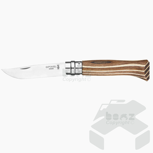 Opinel Number 8 Laminated Knife Red / Grey / Brown